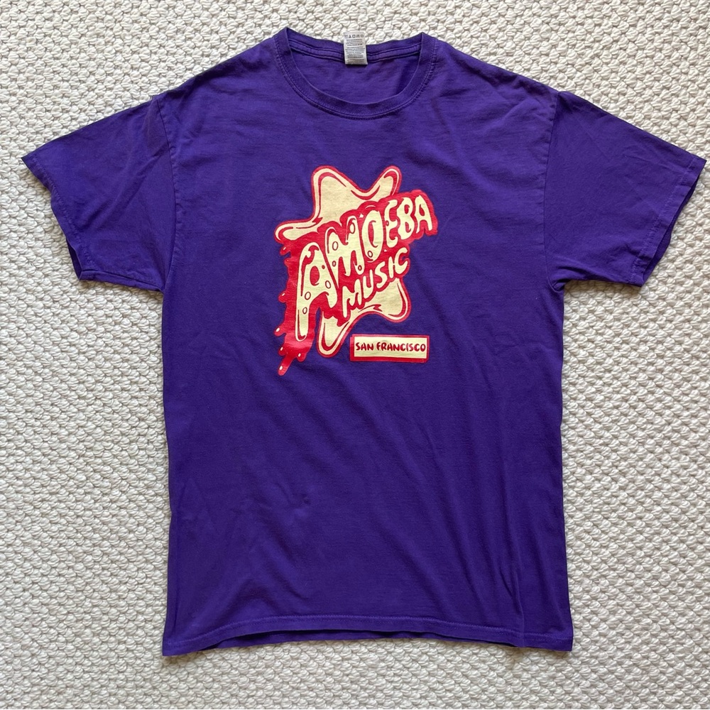 Amoeba Music SF purple graphic t-shirt